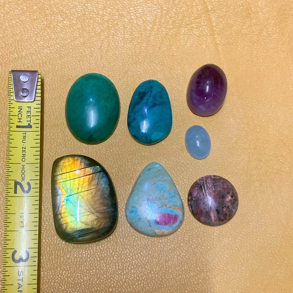 Cabochons gemstones Jade moonstone amethyst magnetite turquoise - Picture 4 of 4